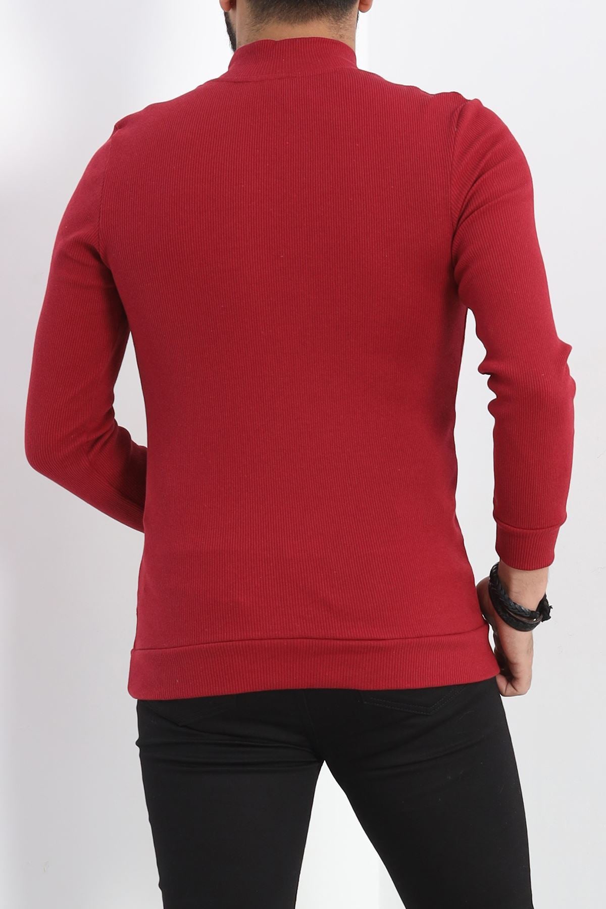 Yarım Balıkçı Kaşkorse Erkek Sweat Bordo