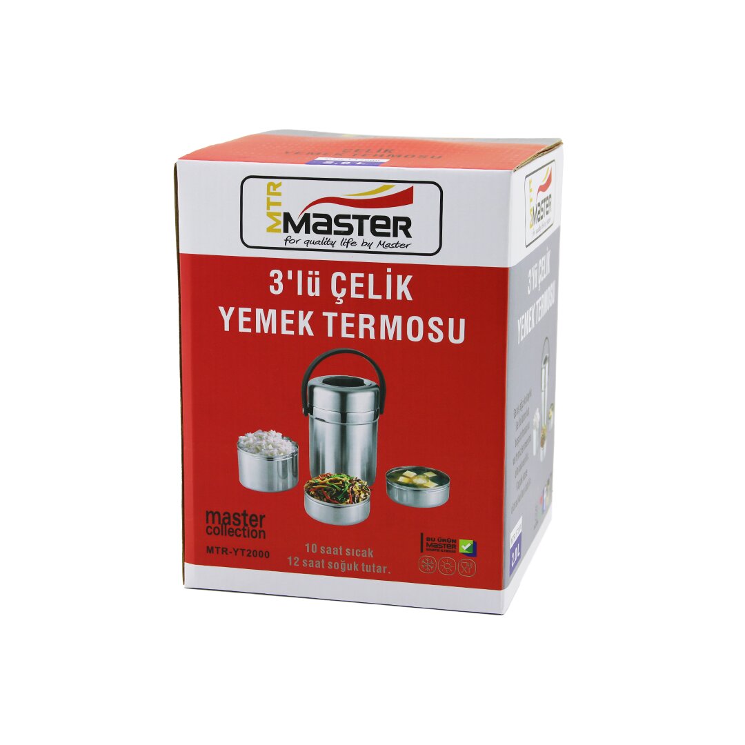 3LÜ ÇELİK YEMEK TERMOSU SEFER TASI 2LT (4767)