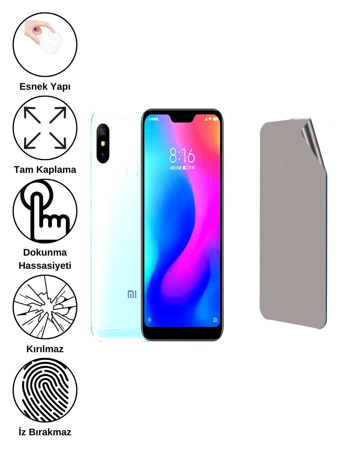 Xiaomi Redmi 6 Pro 2020 Uyumlu Hayalet Ekran Kırılmaz Cam Ekran Koruyucu Film 8684609382891