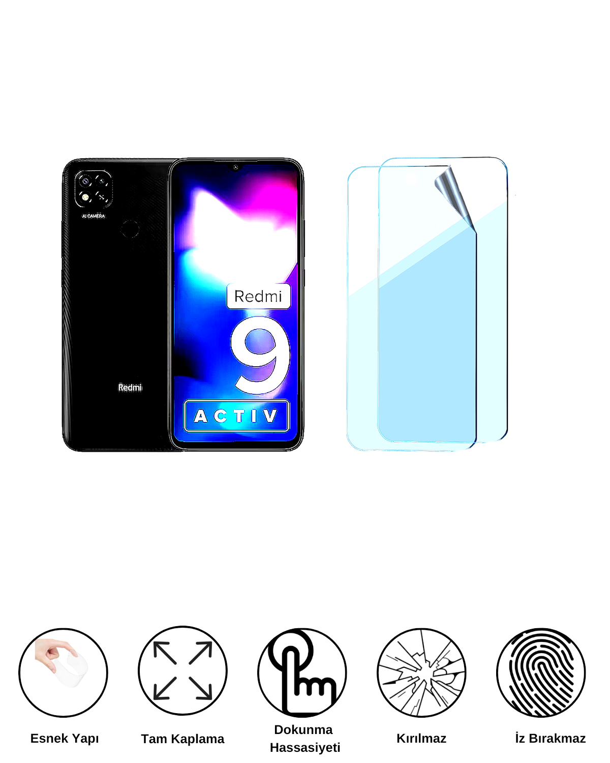 Xiaomi Redmi 9 Activ Uyumlu Uv Nano Esnek Kırılmaz Cam Ekran Koruyucu Film 8684609264067