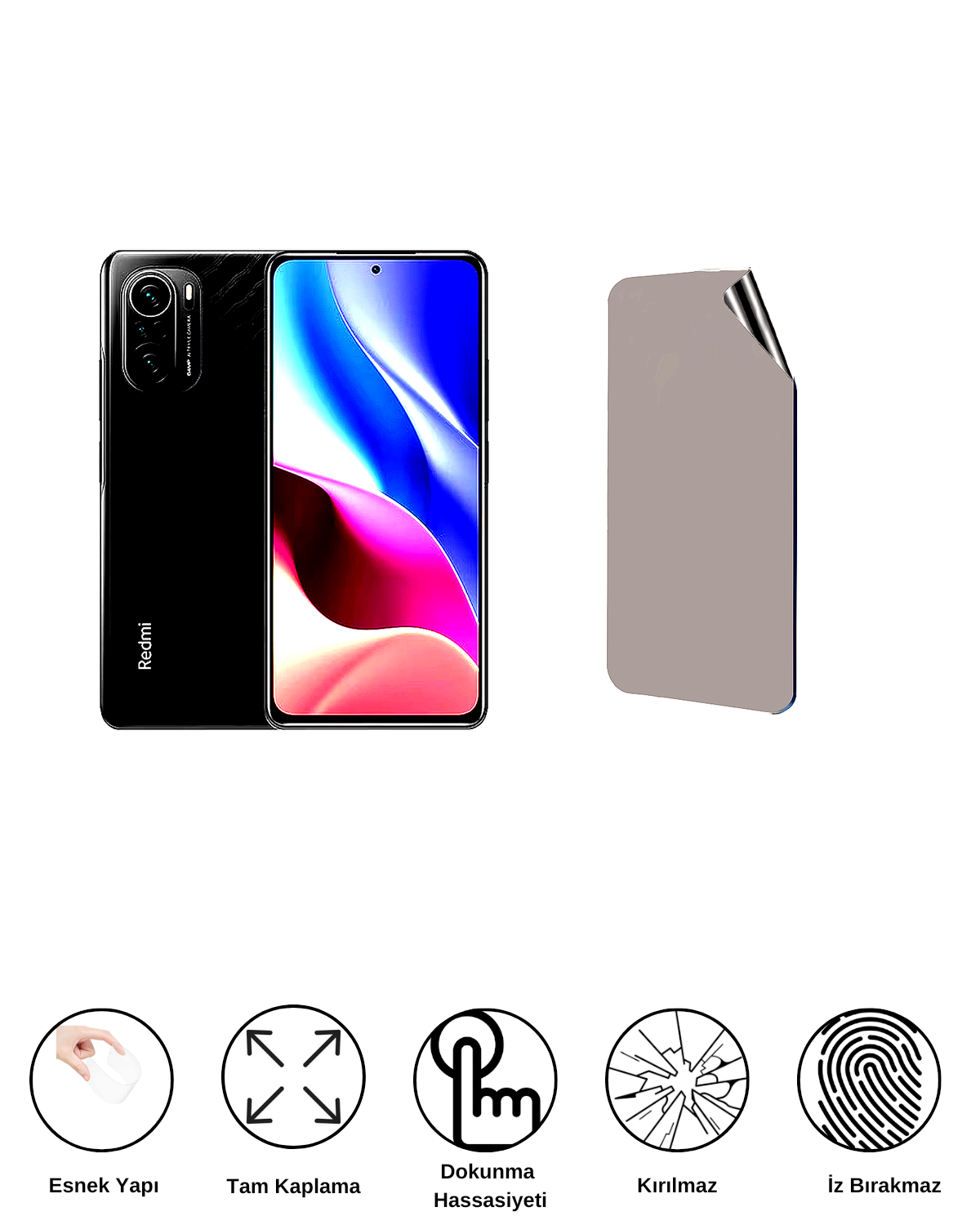 Xiaomi Redmi K40 Pro Uyumlu Hayalet Ekran Kırılmaz Cam Ekran Koruyucu Film 8684609383249