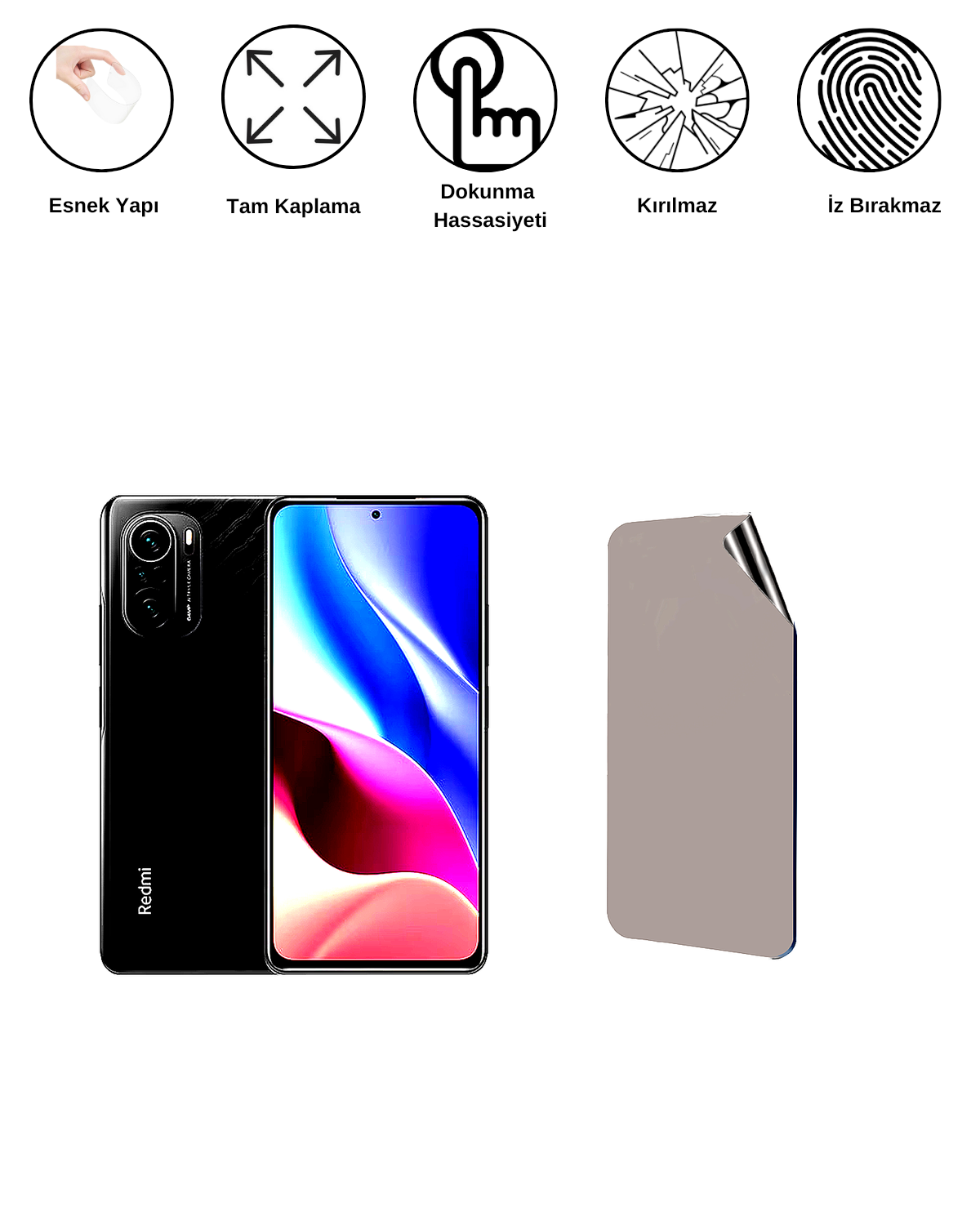 Xiaomi Redmi K40 Pro Uyumlu Matte Esnek Ekran Kırılmaz Cam Ekran Koruyucu Film 8684609323344