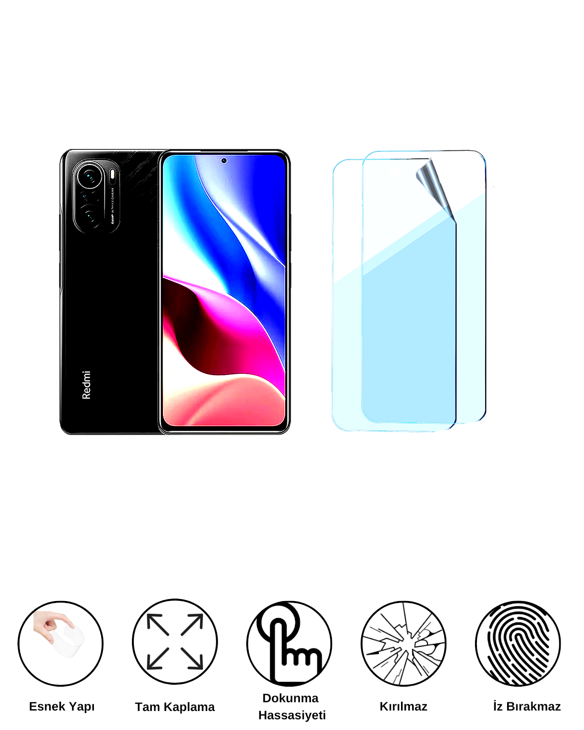 Xiaomi Redmi K40 Pro Uyumlu Uv Nano Esnek Kırılmaz Cam Ekran Koruyucu Film 8684609263442