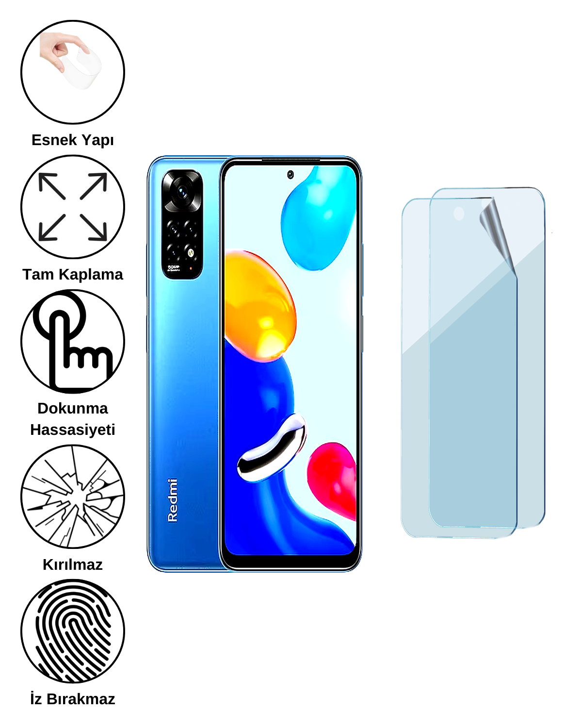 Xiaomi Redmi Note 11 Uyumlu Uv Nano Esnek Kırılmaz Cam Ekran Koruyucu Film 8684609264166