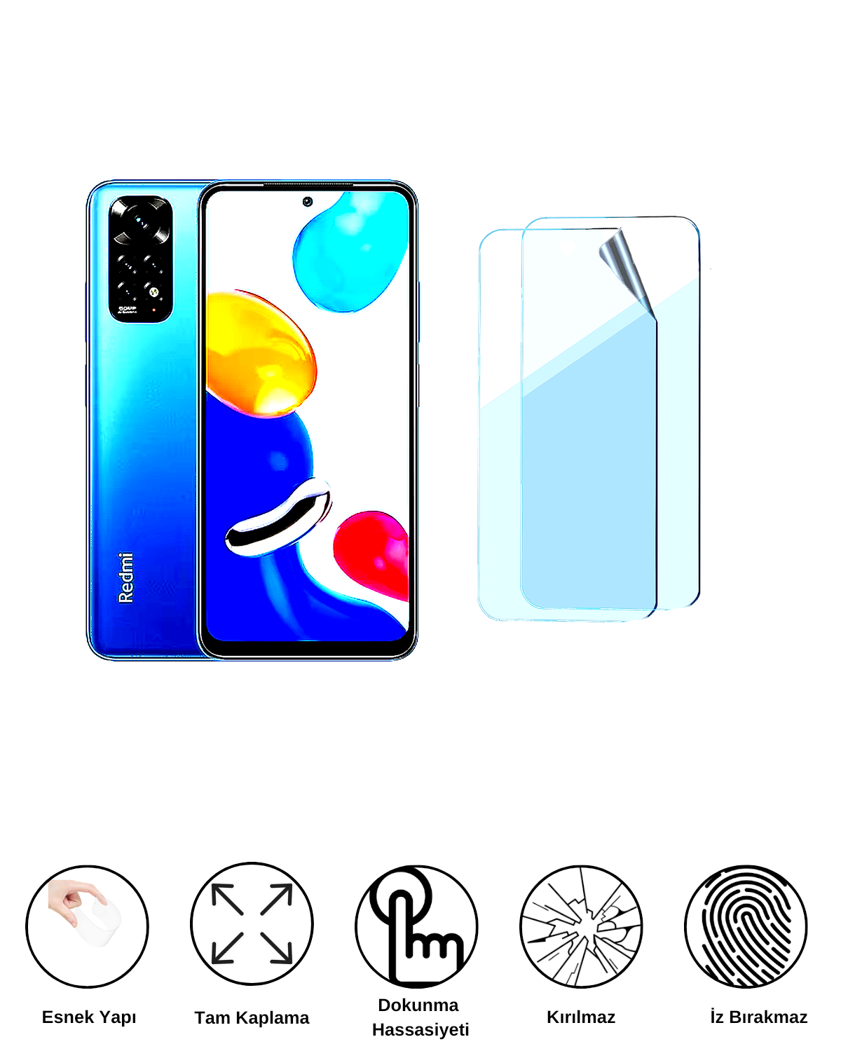 Xiaomi Redmi Note 11 Uyumlu Uv Nano Esnek Kırılmaz Cam Ekran Koruyucu Film 8684609264166