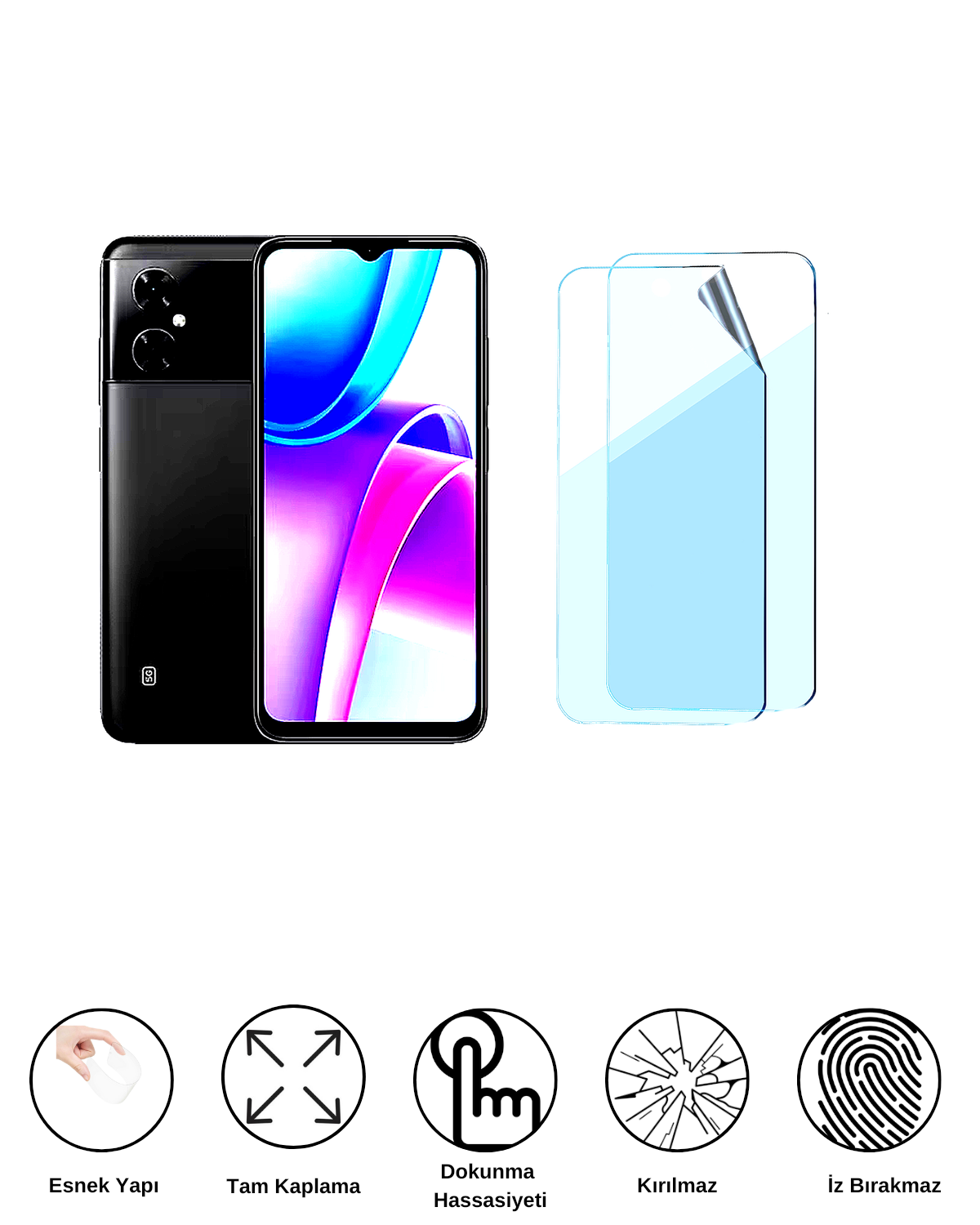 Xiaomi Redmi Note 11R Uyumlu Uv Nano Esnek Kırılmaz Cam Ekran Koruyucu Film 8684609264319