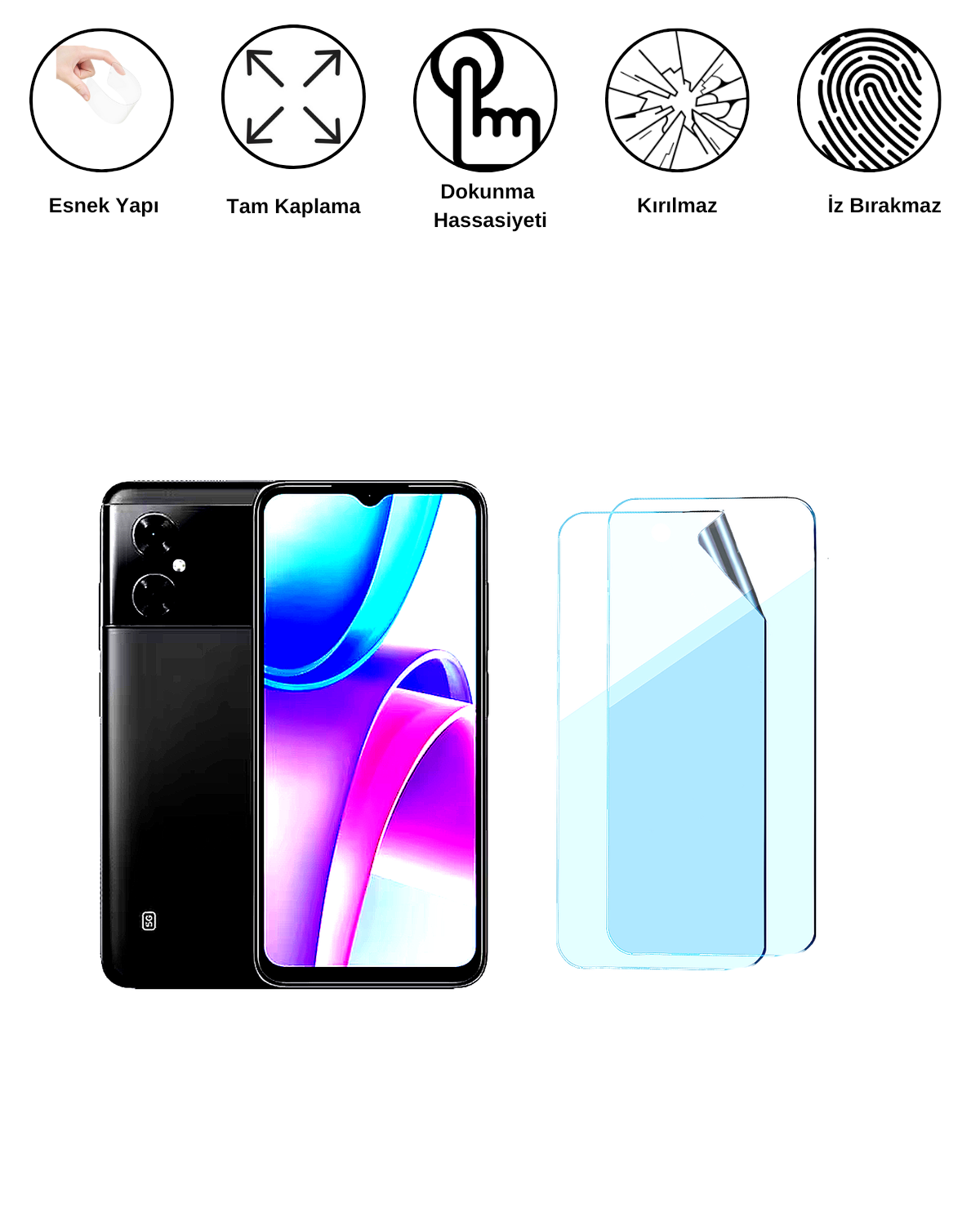 Xiaomi Redmi Note 11R Uyumlu Uv Nano Esnek Kırılmaz Cam Ekran Koruyucu Film 8684609264319