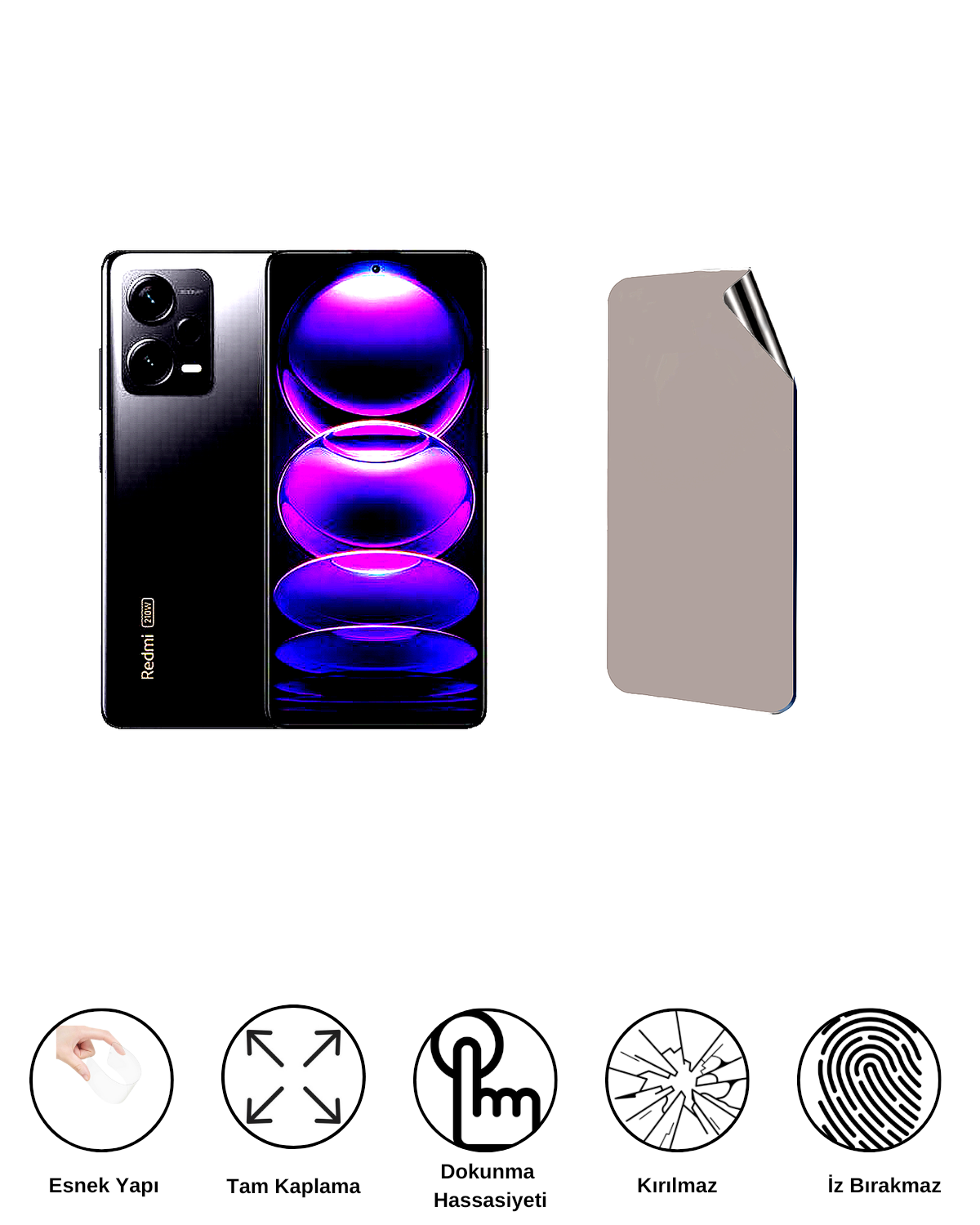 Xiaomi Redmi Note 12 Discovery Uyumlu Hayalet Ekran Kırılmaz Cam Ekran Koruyucu Film 8684609384284