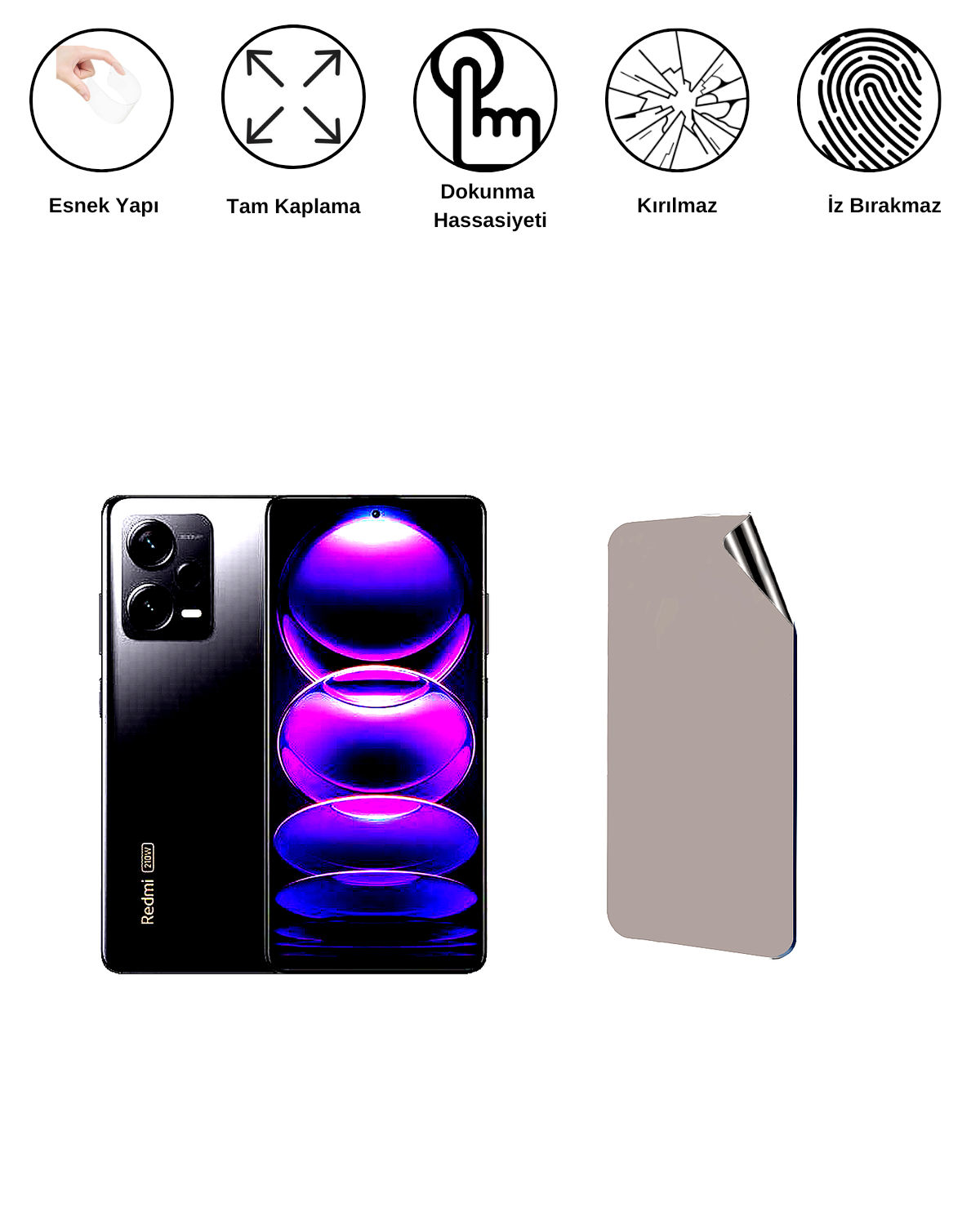 Xiaomi Redmi Note 12 Discovery Uyumlu Matte Esnek Ekran Kırılmaz Cam Ekran Koruyucu Film 8684609324389