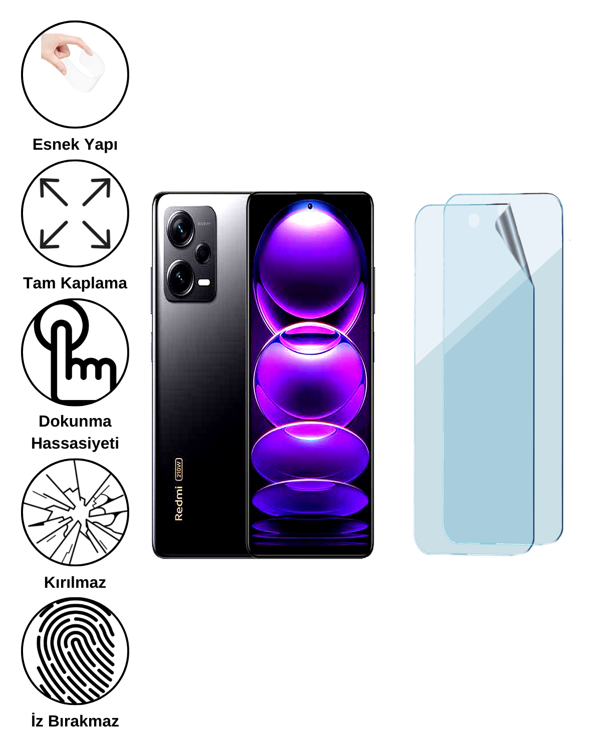 Xiaomi Redmi Note 12 Discovery Uyumlu Uv Nano Esnek Kırılmaz Cam Ekran Koruyucu Film 8684609264487