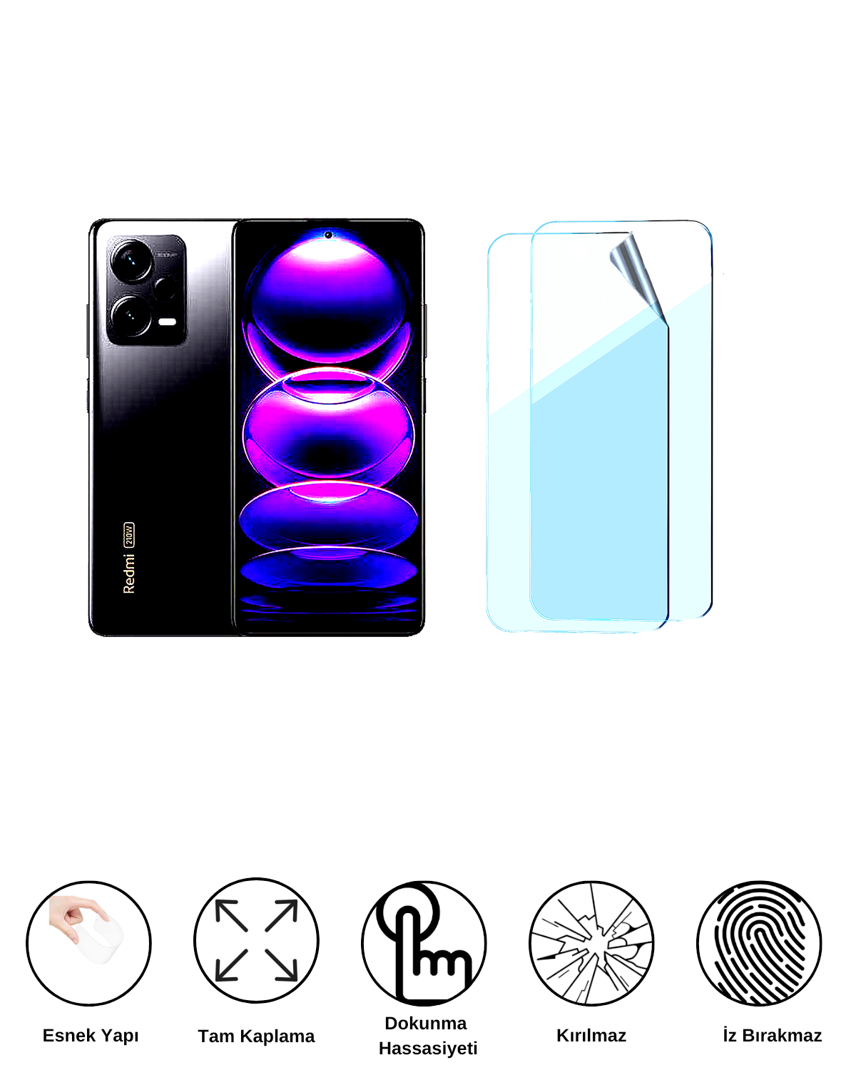 Xiaomi Redmi Note 12 Discovery Uyumlu Uv Nano Esnek Kırılmaz Cam Ekran Koruyucu Film 8684609264487