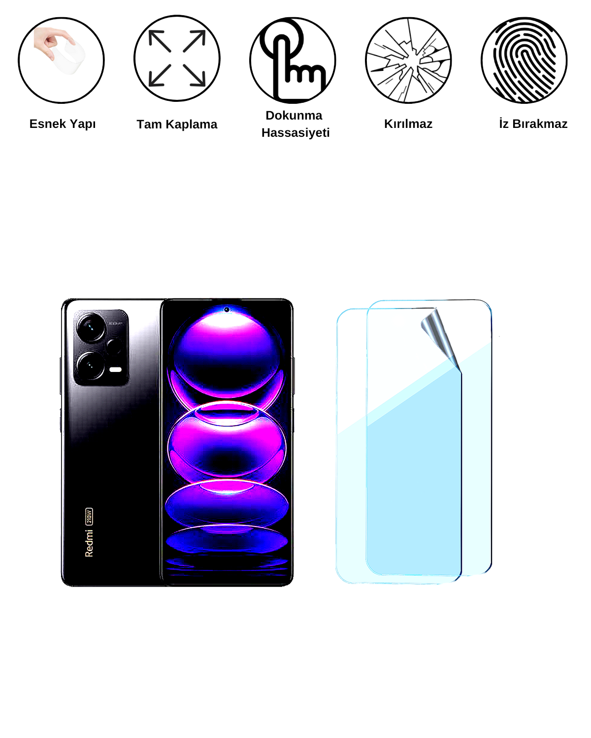 Xiaomi Redmi Note 12 Discovery Uyumlu Uv Nano Esnek Kırılmaz Cam Ekran Koruyucu Film 8684609264487