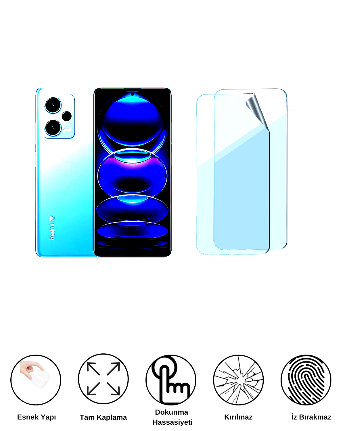 Xiaomi Redmi Note 12 Pro Plus Uyumlu Uv Nano Esnek Kırılmaz Cam Ekran Koruyucu Film 8684609264364