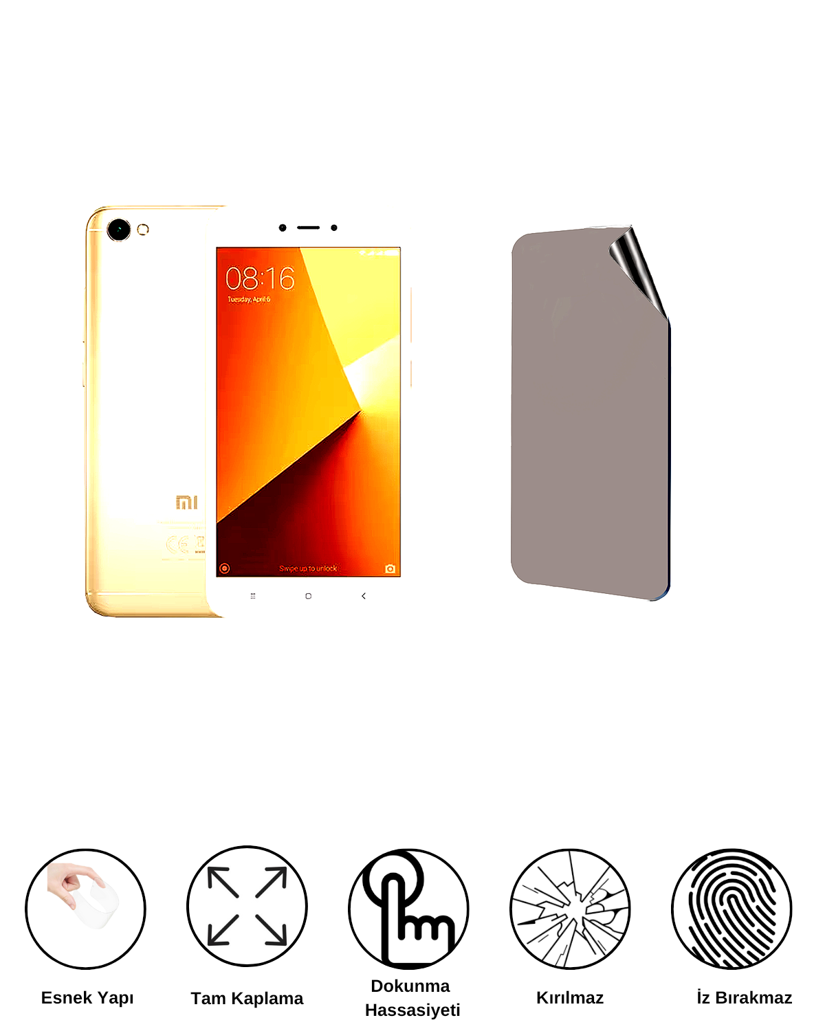 Xiaomi Redmi Note 5A Uyumlu Hayalet Ekran Kırılmaz Cam Ekran Koruyucu Film 8684609383171