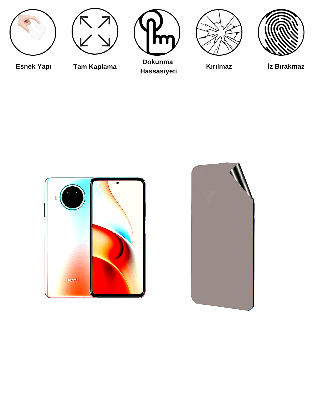 Xiaomi Redmi Note 9 Pro 5G Uyumlu Hayalet Ekran Kırılmaz Cam Ekran Koruyucu Film 8684609383034