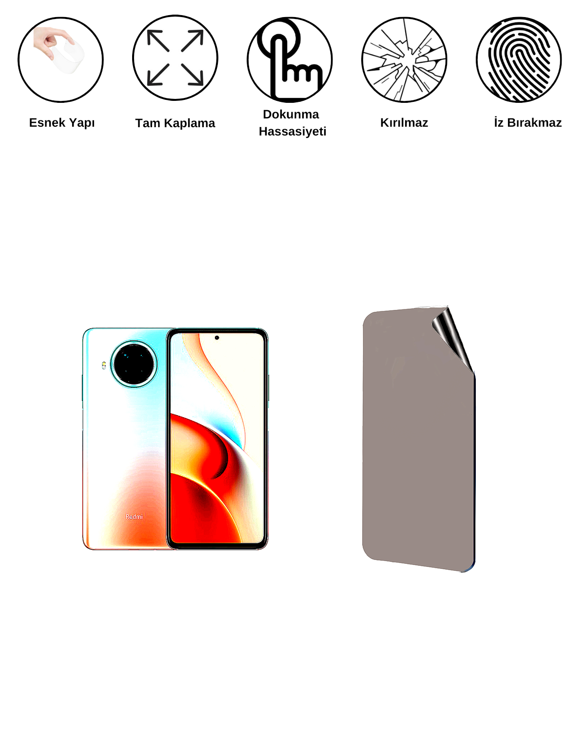 Xiaomi Redmi Note 9 Pro 5G Uyumlu Matte Esnek Ekran Kırılmaz Cam Ekran Koruyucu Film 8684609323733