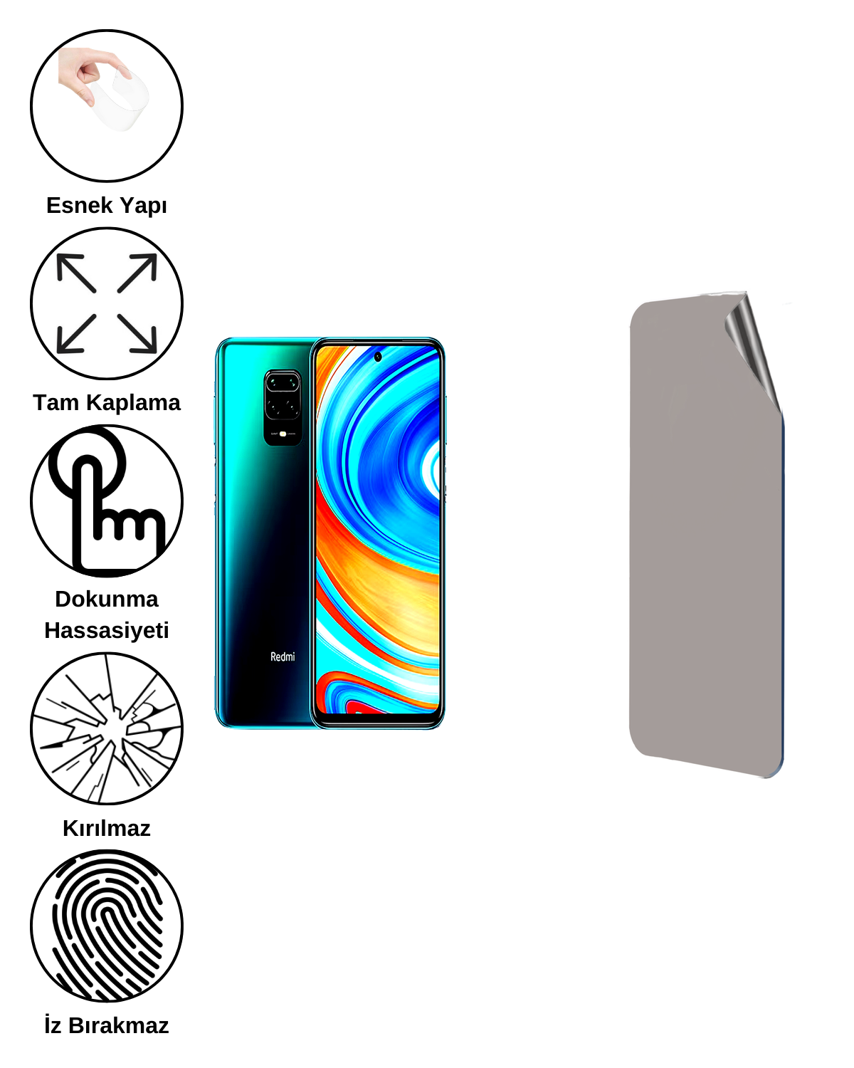 Xiaomi Redmi Note 9 Pro Max Uyumlu Matte Esnek Ekran Kırılmaz Cam Ekran Koruyucu Film 8684609323894