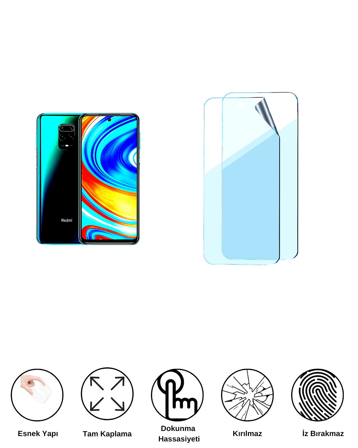 Xiaomi Redmi Note 9 Pro Max Uyumlu Uv Nano Esnek Kırılmaz Cam Ekran Koruyucu Film 8684609263992