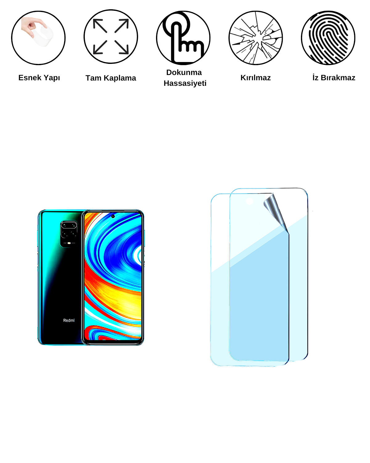 Xiaomi Redmi Note 9 Pro Max Uyumlu Uv Nano Esnek Kırılmaz Cam Ekran Koruyucu Film 8684609263992