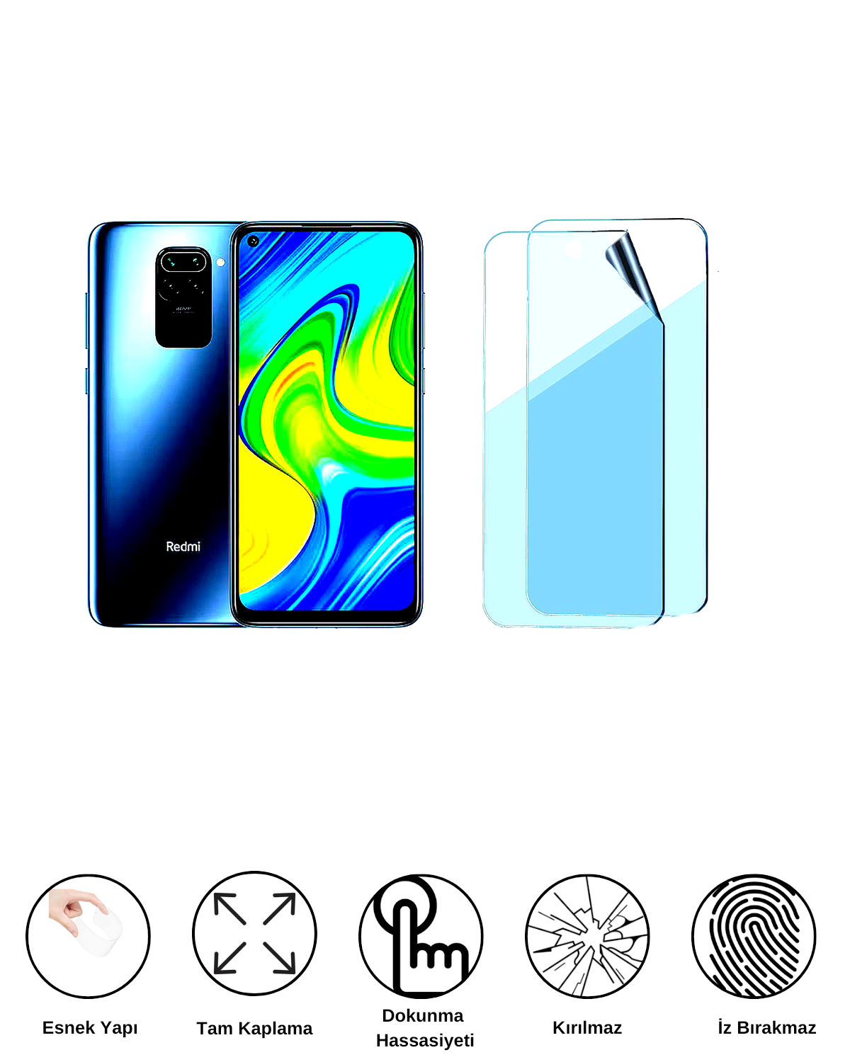 Xiaomi Redmi Note 9 Uyumlu Uv Nano Esnek Kırılmaz Cam Ekran Koruyucu Film 8684609263244