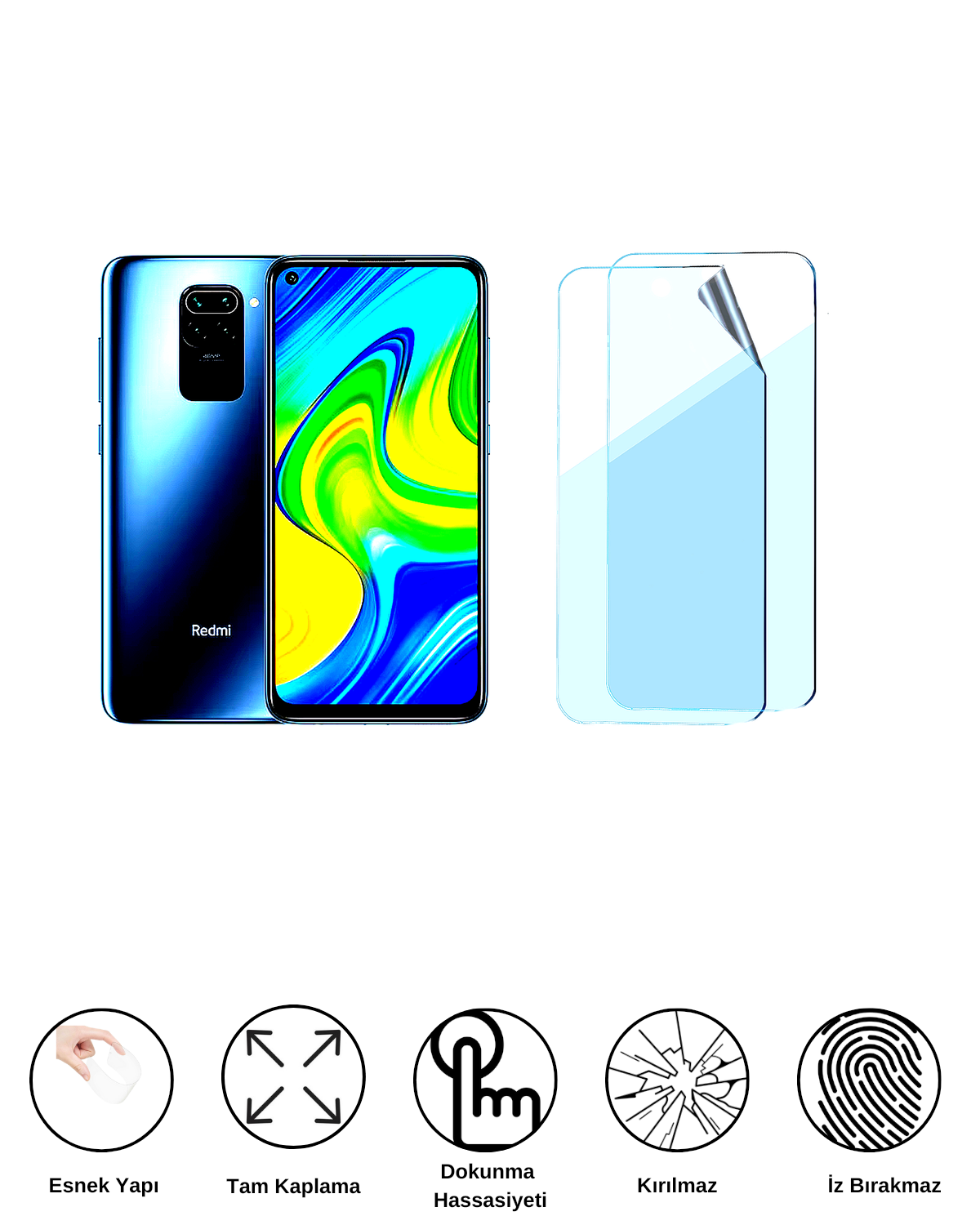 Xiaomi Redmi Note 9 Uyumlu Uv Nano Esnek Kırılmaz Cam Ekran Koruyucu Film 8684609263657