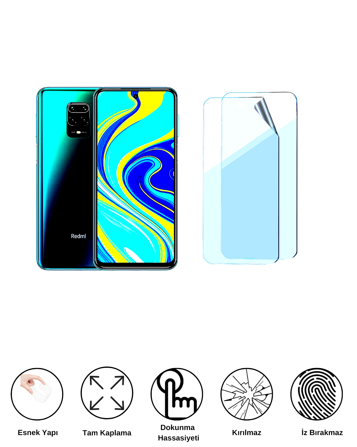 Xiaomi Redmi Note 9S Uyumlu Uv Nano Esnek Kırılmaz Cam Ekran Koruyucu Film 8684609263749