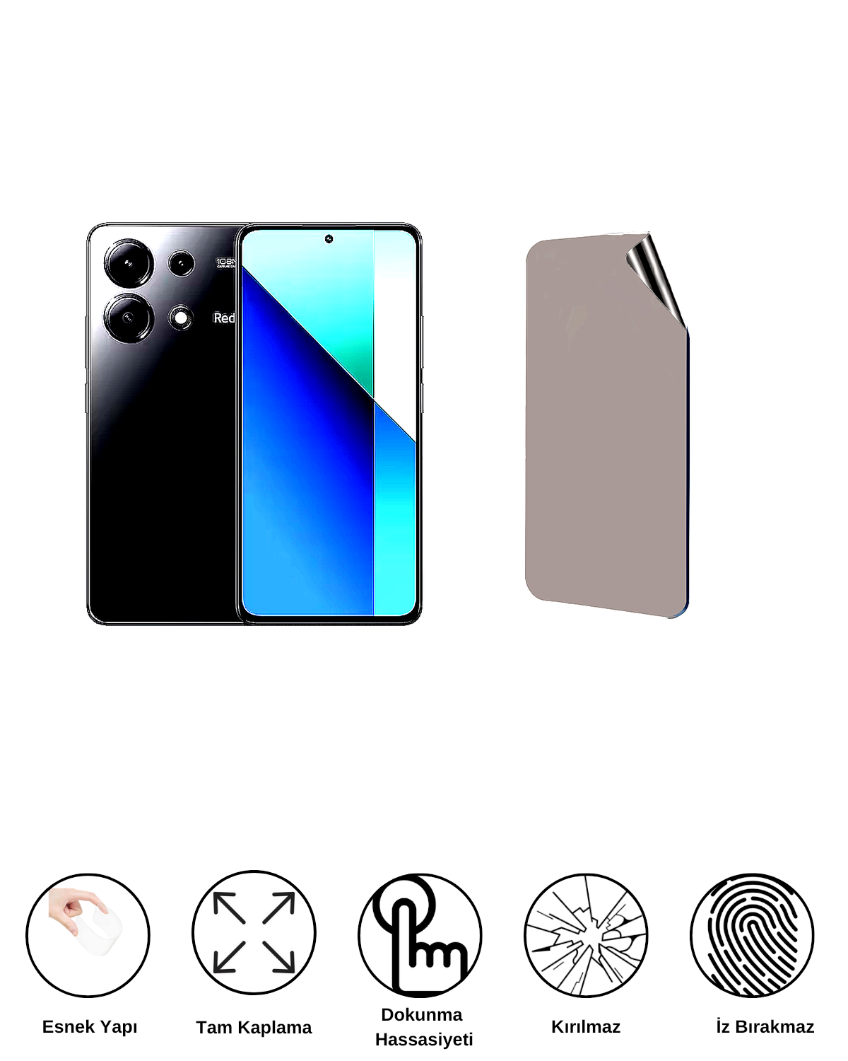 Xiaomi Redmi Note Uyumlu Matte Esnek Ekran Kırılmaz Cam Ekran Koruyucu Film 8684609323542