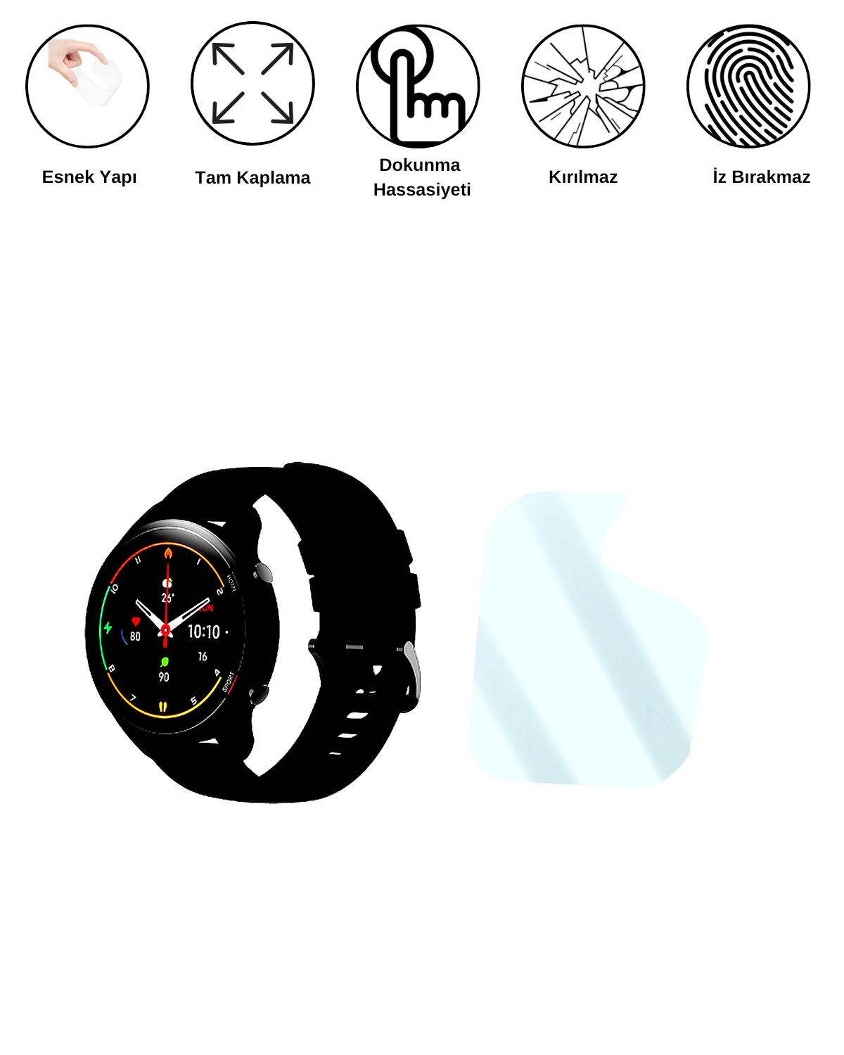 Xiaomi Watch Saat Uyumlu Hydrojel Esnek Kırılmaz Cam Ekran Koruyucu Film 8684609226935