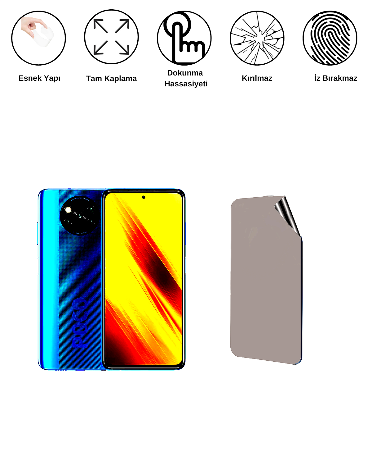 Xiaomi X3 Uyumlu Matte Esnek Ekran Kırılmaz Cam Ekran Koruyucu Film 8684609322101